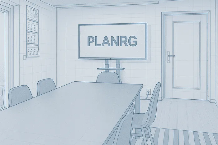 Illustration eines Besprechungsraums im PLANRG-Büro